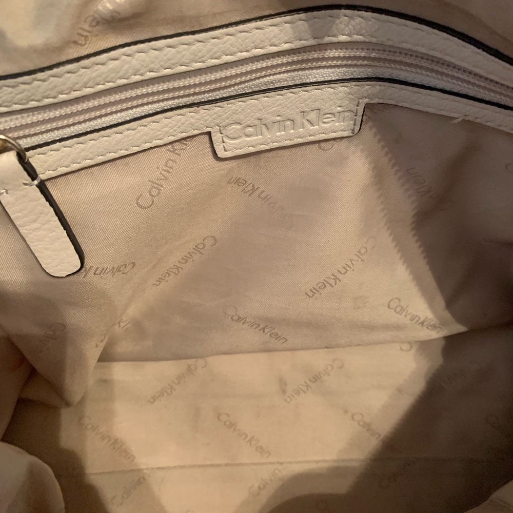 White leather Calvin Klein purse